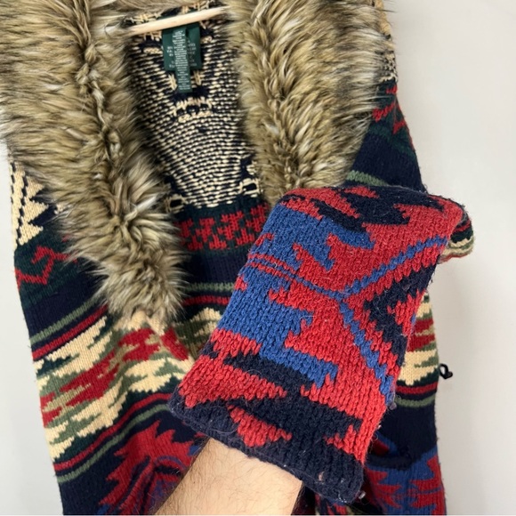 Vintage Ralph Lauren Alpaca Wool Aztec Cardigan - Picture 3 of 7